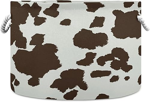 xigua Cesta de almacenamiento grande de algodón con patrón de estampado de vaca, cesta de lavandería para mantas, juguetes, cesta de almacenamiento