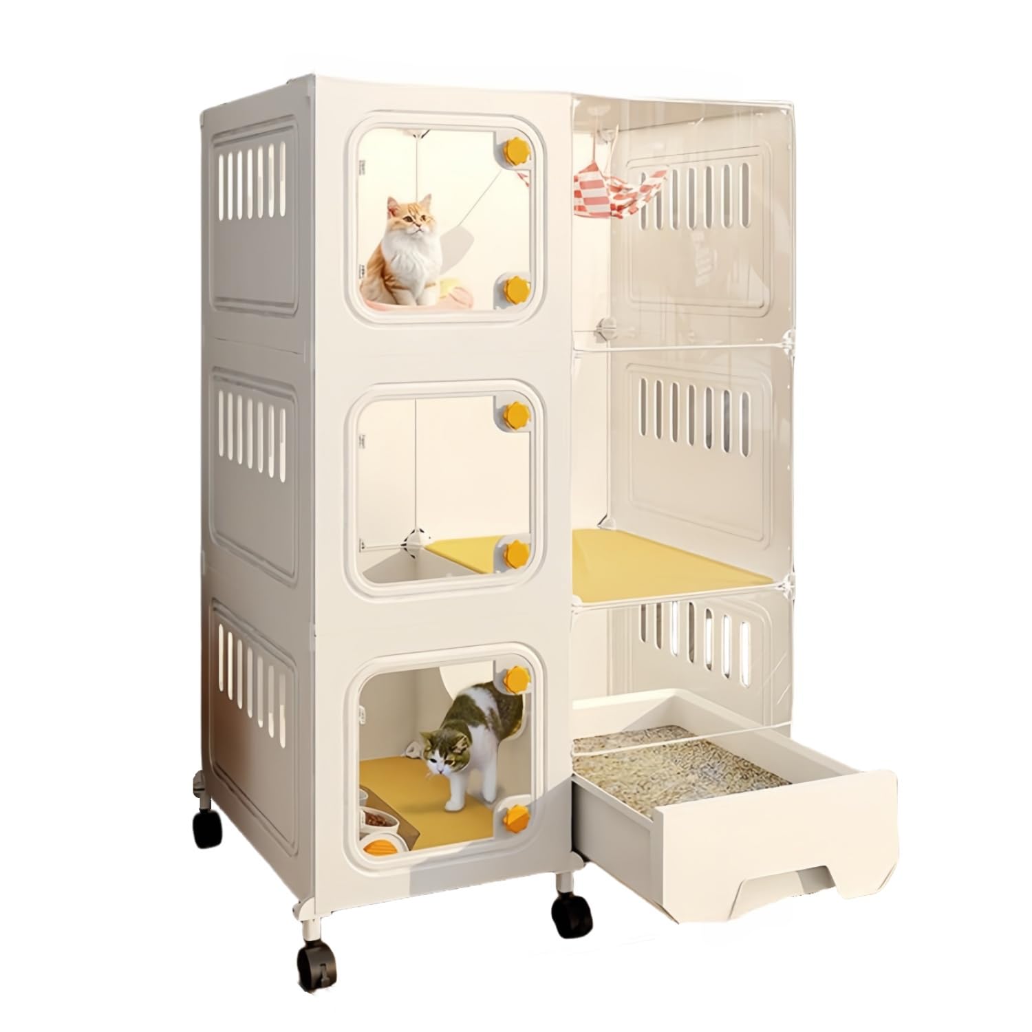 Amazon.co.jp: Quxxuol 猫ゲージ 2段 3段 トイレ付き 大型 屋内用猫
