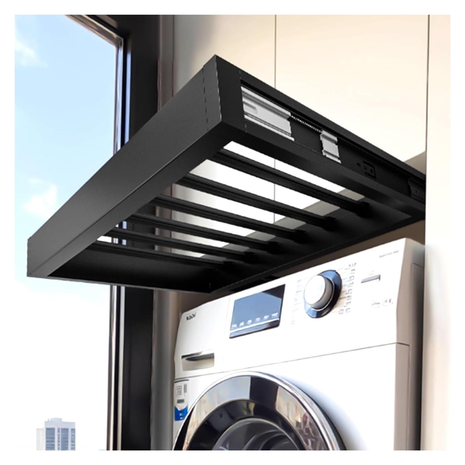 Ptrecniok Pull Out Drying Rack， Pull-Out Trouser Rack For Wardrobe And Washing Machine Multiple Sizes(D: 44cm (17.32in),W: 56 61cm(22.04 24.01 in))