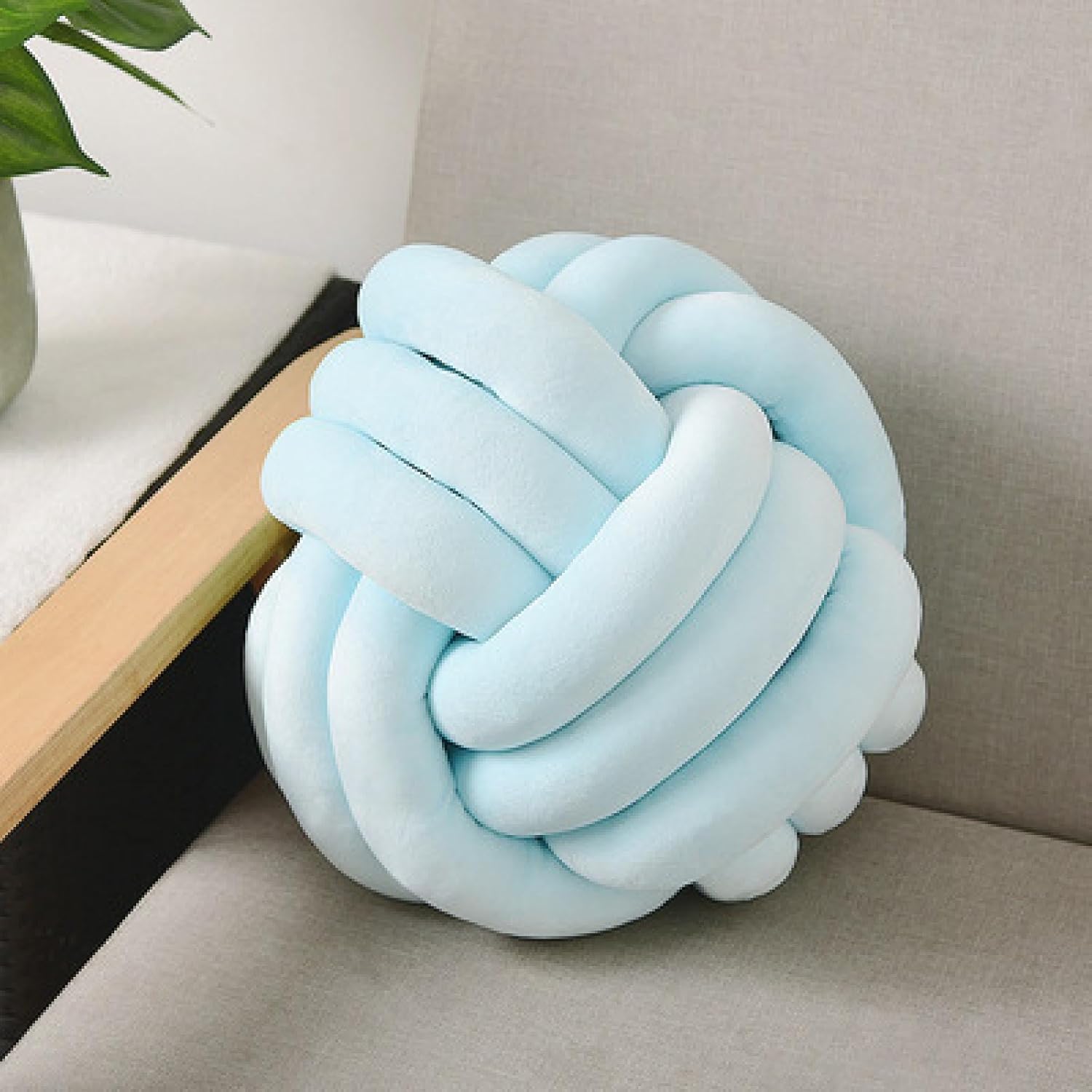 MTKC Soft Knot Ball Pillow Handmade Round Plush Pillow Round Throw Pillow Cushion Home Decoration Plush Pillow Throw Pillow