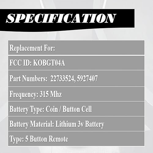 Miniatura 4 de MechanMagic Llavero de repuesto con control remoto de entrada sin llave, compatible con Chevy Malibu 2004-2012 Cobalt Pontiac G5 G6 Grand Prix Buick