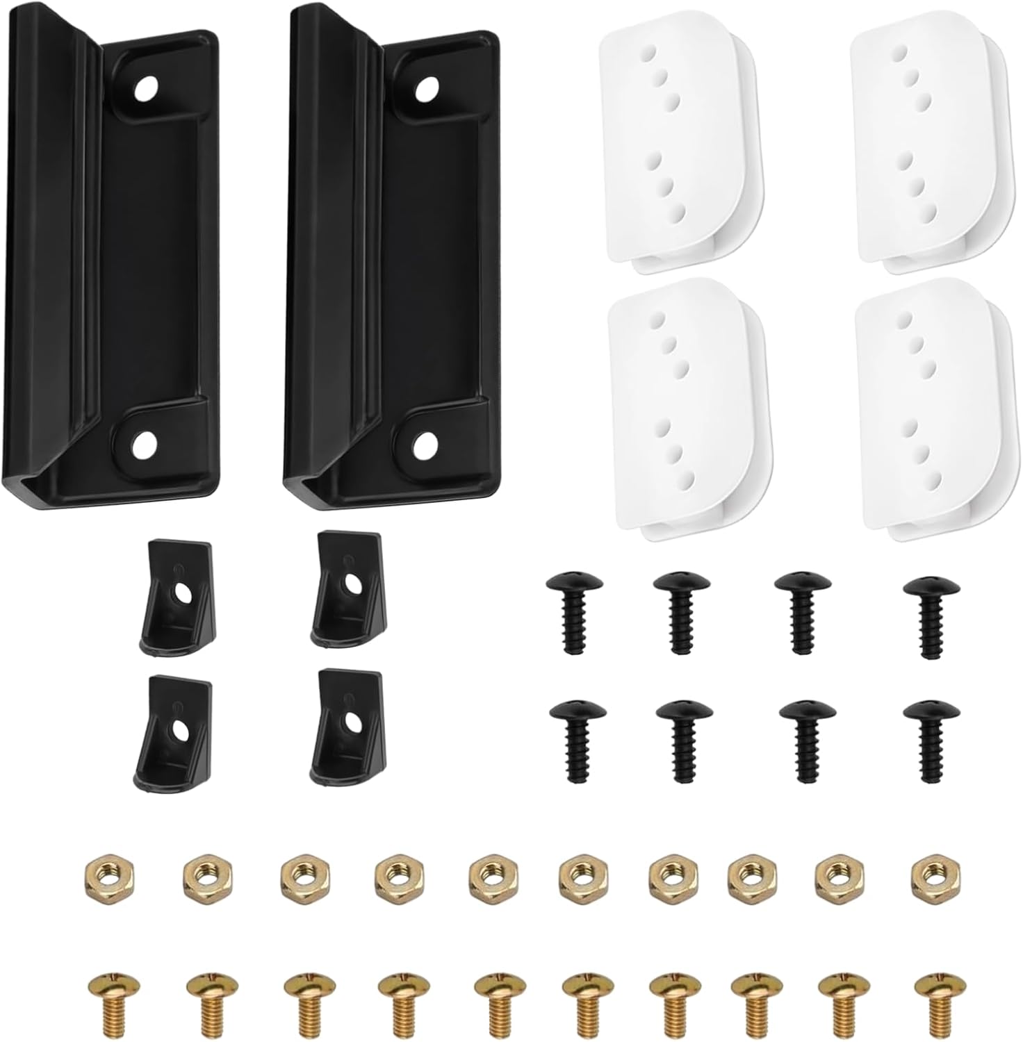 DK100-A Shed Door Full Kit Door Tune-Up Kit Replacements Parts for Arrow Shed Sliding Doors Includes 2 Door Handles, 4 Lower Door Guides, 4 Door Slides, Screws and Nuts-Black