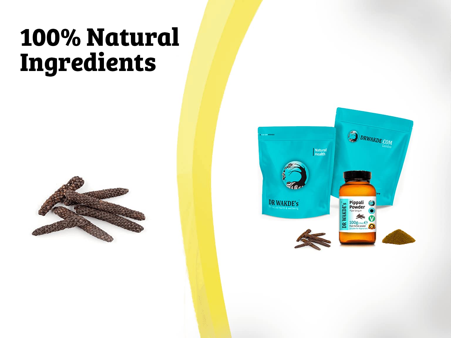 DR WAKDE'S® Pippali Pulver (Piper longum/Long Pepper) - 500g (1.1lb) I 100% Kräuter I Ayurvedische Nahrungsergänzung
