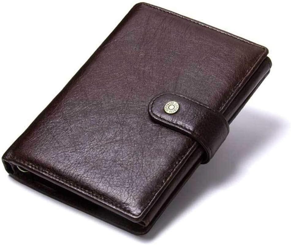 Genuine Leather Wallet Unisex Expandable Accordion Multi-Card Capacity (Coffee)