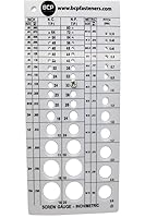 Vista 3 de Medidor de rosca de tornillo Métrico y SAE Recomienda el tamaño de broca y macho de roscar (BCP675)