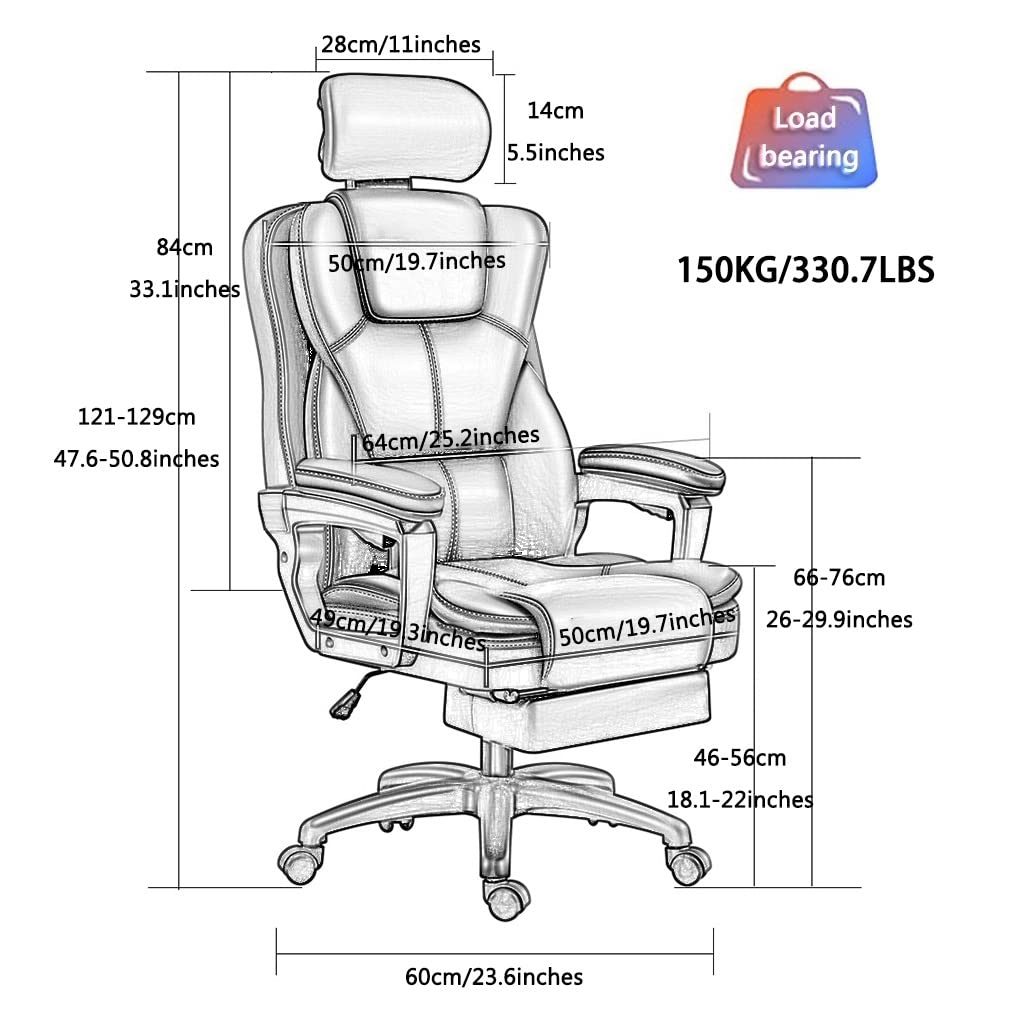Ergonomiczne krzesło biurowe dla komfortu biznesowego – fotel kierowniczy domu z oparciem podnoszącym, odchylana konstrukcja, nośność 150 kg, siedzące krzesła menedżerskie