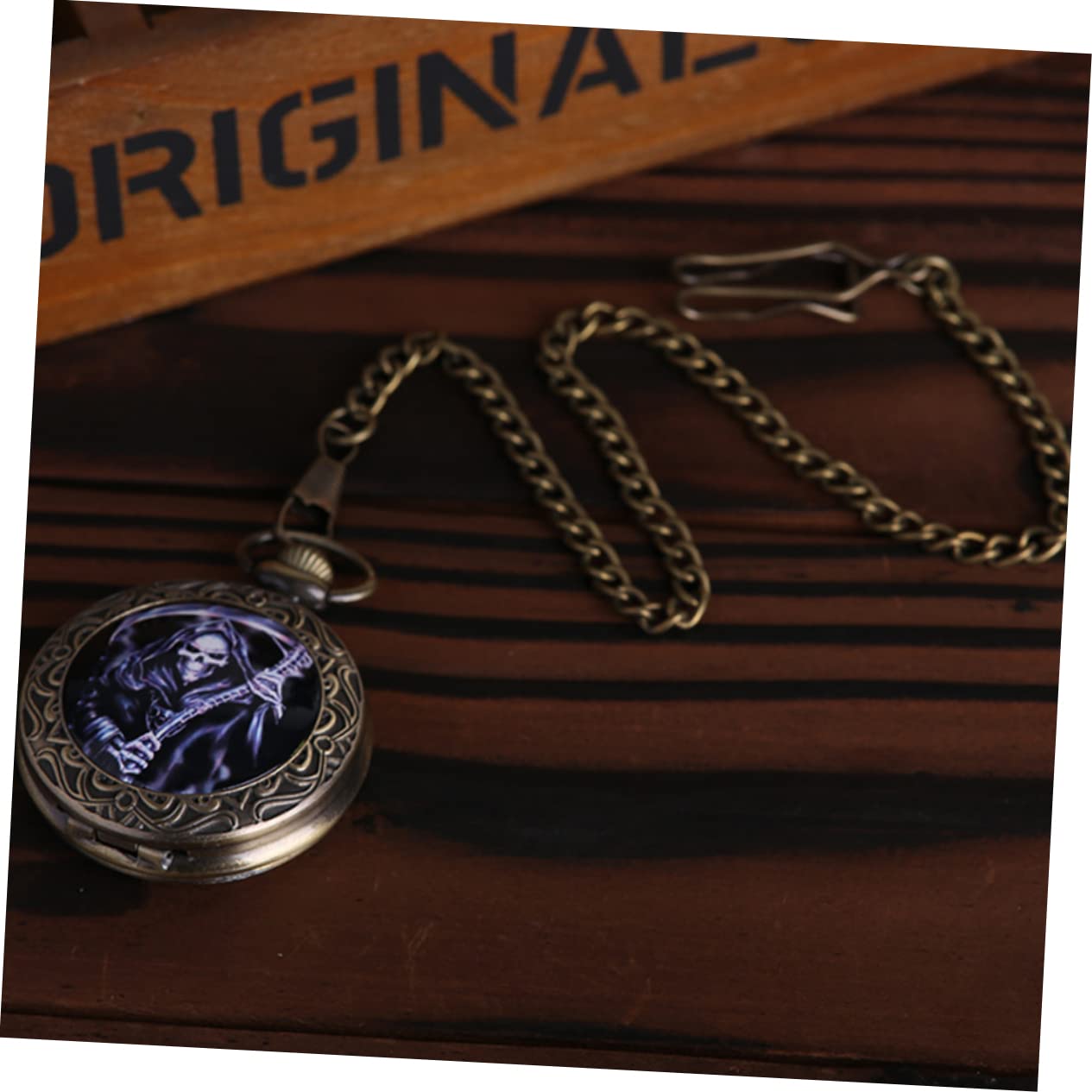 3piezas Reloj De Bolsillo Retro De Bronce Cadena Clásica Diseño Antiguo para Navidad Cumpleaños y Ocasiones Especiales