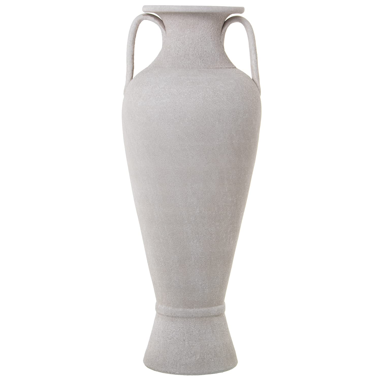 DRW Jarron de Suelo con Asas de Ceramica en Claro 30x80cm