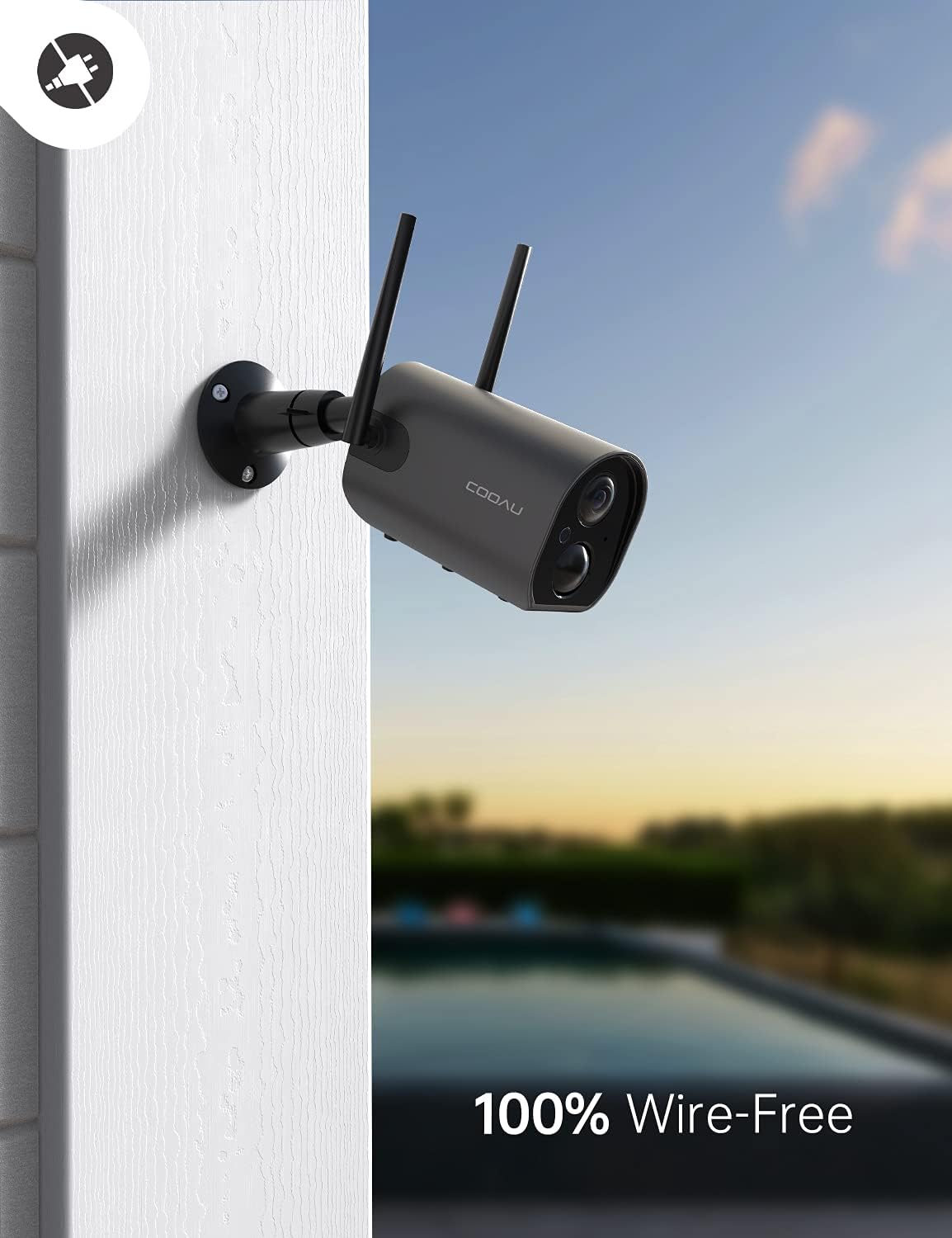 Bеѕt Quаlіtу 🔥 Wireless Outdoor Security Camera COOAU 15000mAh Rechargeable Battery Powered Camera WiFi IP Home Surveillance Camera 1080P Night Vision IP66 Waterproof Human Motion Detection iOS Android (Black) Flаѕh Dеаlѕ - 60% оƒƒ Wireless Outdoor Security Camera COOAU 15000mAh Rechargeable Battery Powered Camera WiFi IP Home Surveillance Camera 1080P Night Vision IP66 Waterproof Human Motion Detection iOS Android (Black)