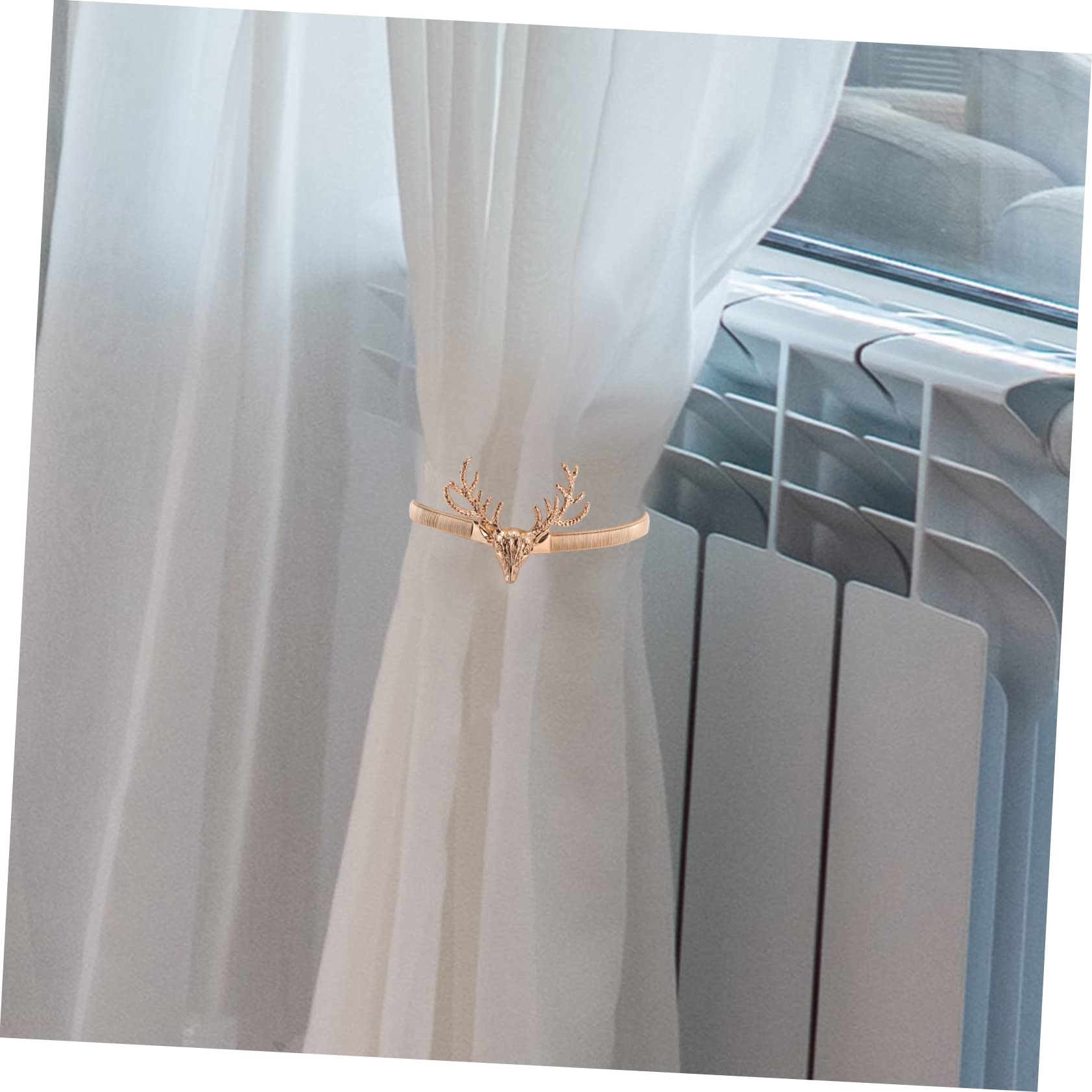 DECHOUS 6pezzi Fermatenda Elegante Metallo Forma di Corna di Cervo per Casa Ufficio e Hotel Design Creativo per Abbellire Le Tende