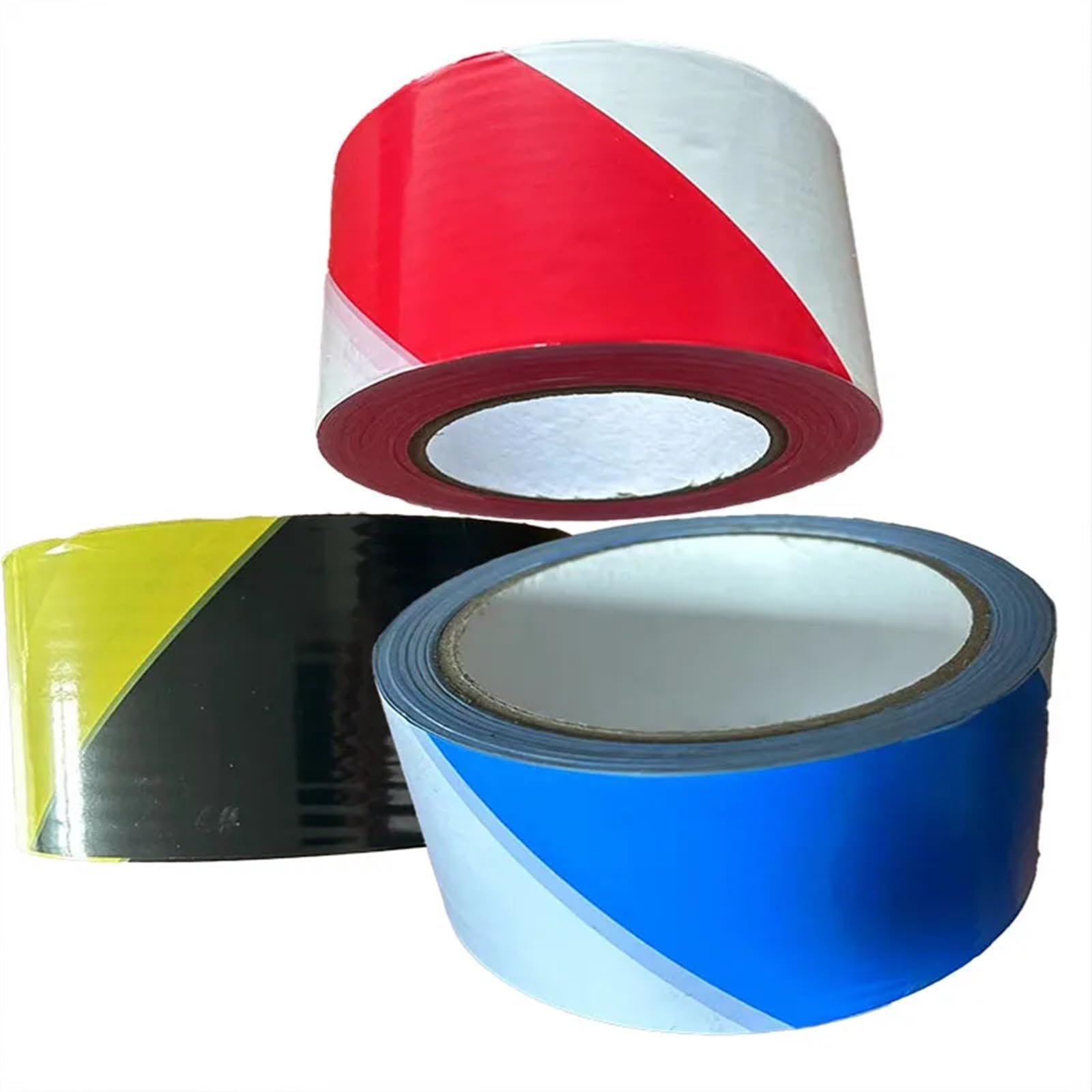 Sicherheitswarnbänder Rot-weiß-gelb-schwarz-blau-weiß gestreiftes Warnband for Warengrund-Gefahrenbereich-Sicherheitswarnung. Keine Viskose(Blue and White,T1.2milxH75mmxL100m)