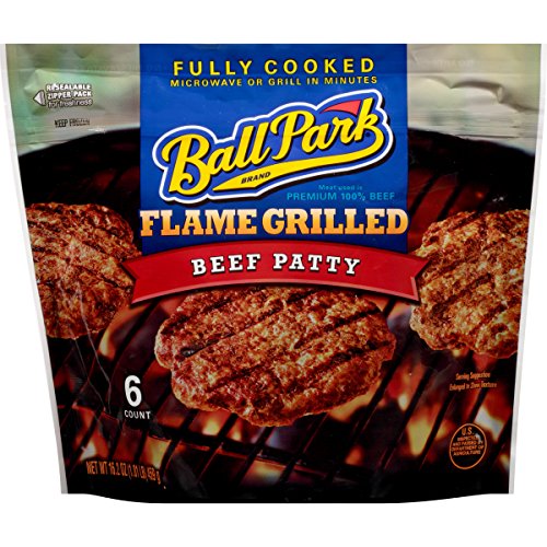 Ball Park Fully Cooked Flame Grilled Beef Patties 6 Count