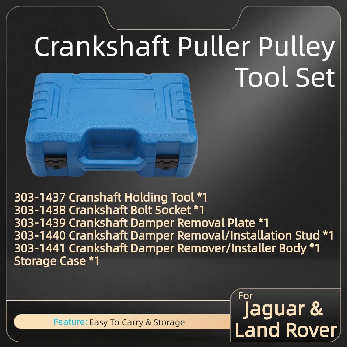 Crankshaft Pulley Removal and Installation Tool Set Compatible with Jaguar Land Rover 3.0lt V6 5.0lt V8 OE# 303-1437 303-1438 303-1439