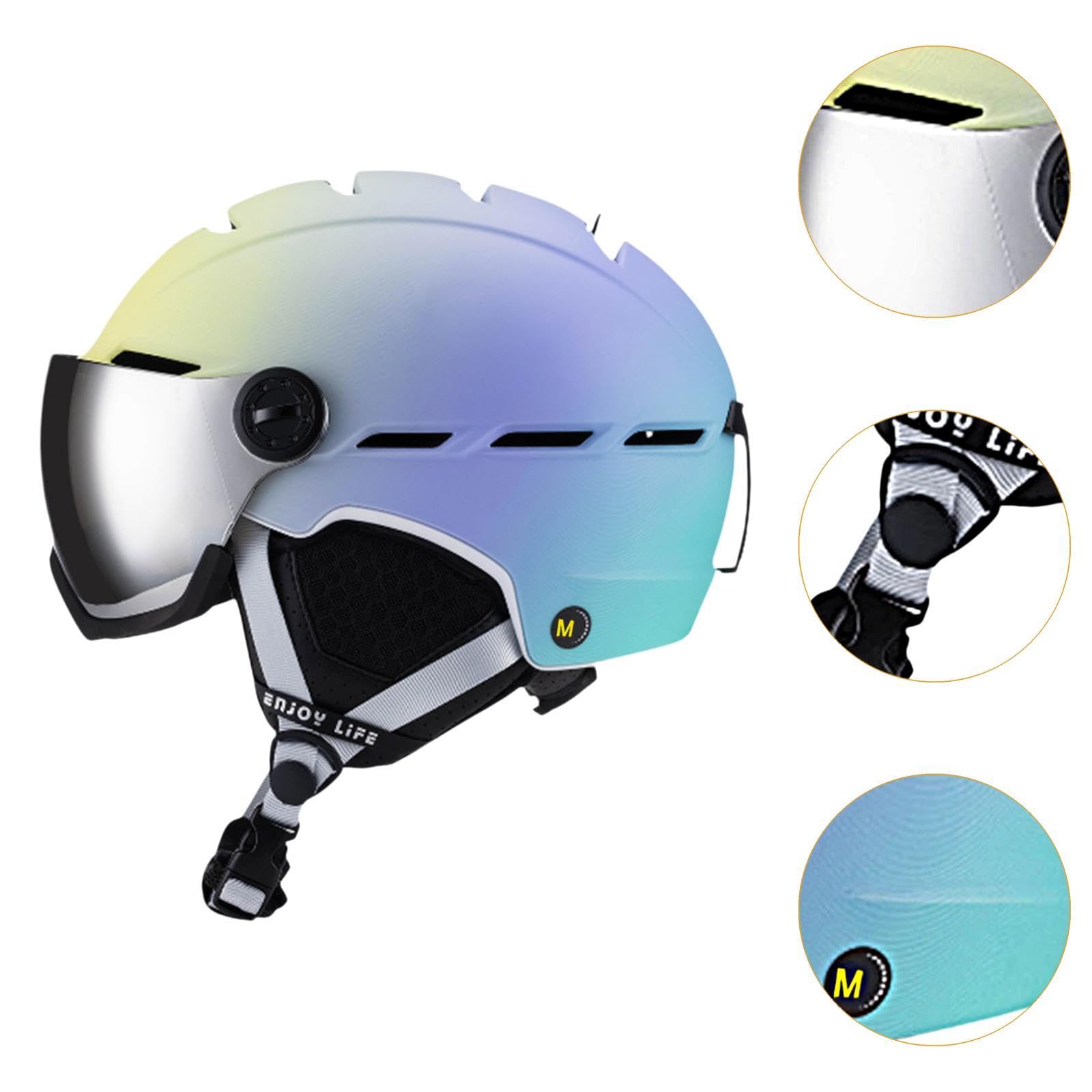 Homyl Casco de Esquí para Esquiar con 12 Orificios de Ventilación Y Gafas Casco de Snowboard Transpirable M