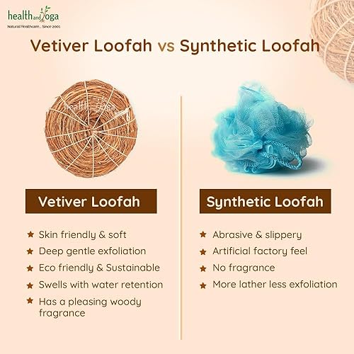 Miniatura 6 de HealthAndYoga(TM) Exfoliante de baño natural hipoalergénico de vetiver - Calmantemente fragante - Exfoliación más saludable para una piel más suave