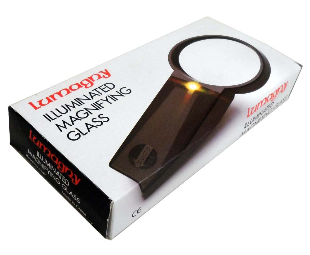 Lumagny 2.5X / 5X Handheld Magnifier with LED | 3" (7.6 cm) Lens | Dual Power | Stylish Black Frame & Orange Switch - Image 3