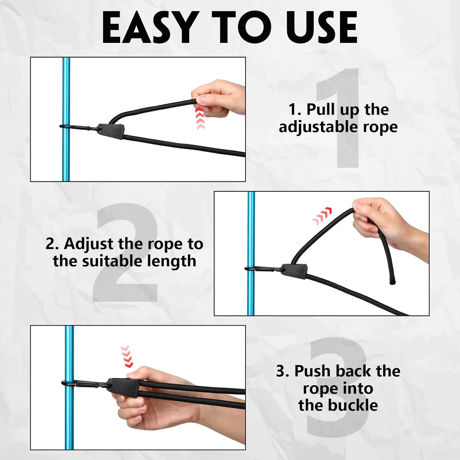 Amylove 8 Pcs 40" & 80" Adjustable Bungee Cords with Hooks, Easy to Adjust Black Bungee Rope UV Resistant for Cargo, Luggage, Roof Rack, Camping, Bike