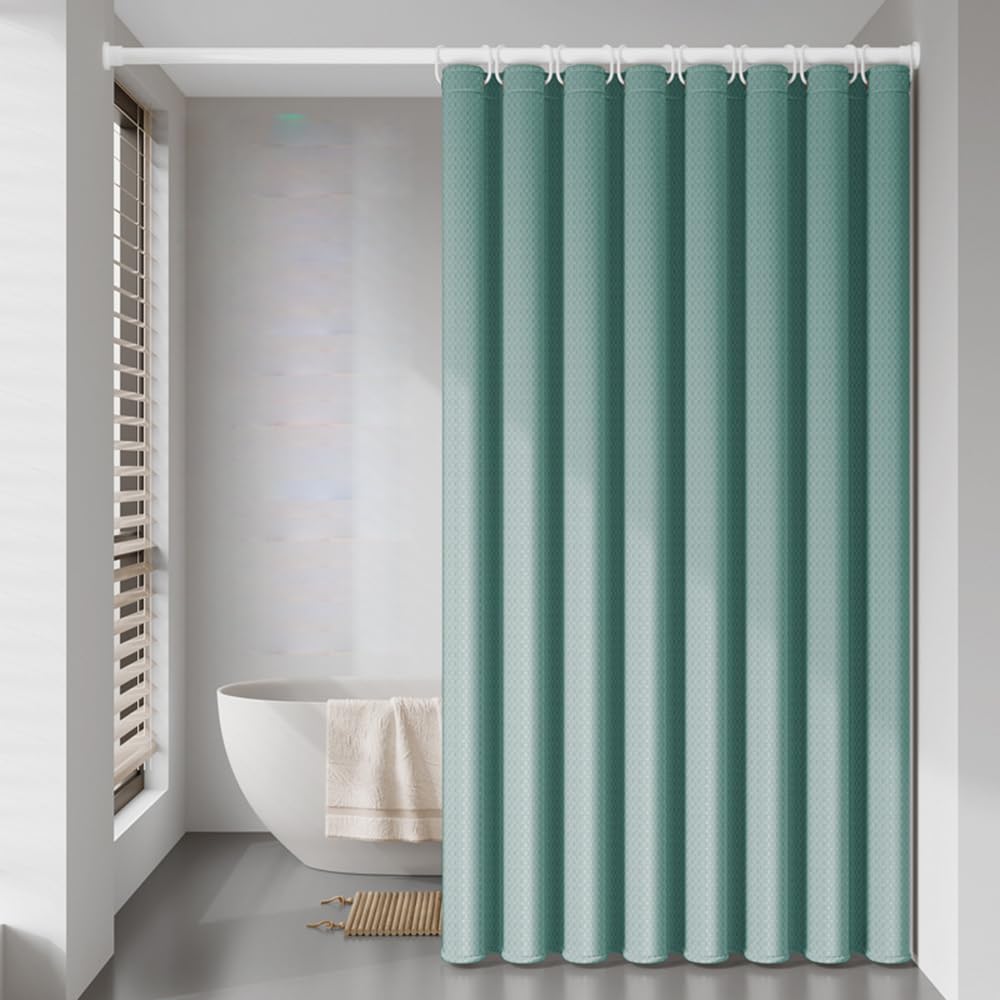Rideaux De Douche Gris 200/240cm Drop pour Salle De Bain Anti-Moisissure, Salle Humide ImperméAble Rideau De Douche en Polyester avec Ourlet Lesté (180 * 200 cm)