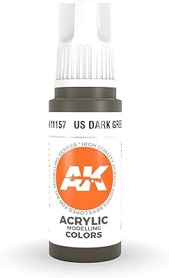 AK-Interactive 3rd Gen Acrylic US Dark Green 17ml 11157 - Model Building Paints and Tools # AK1157