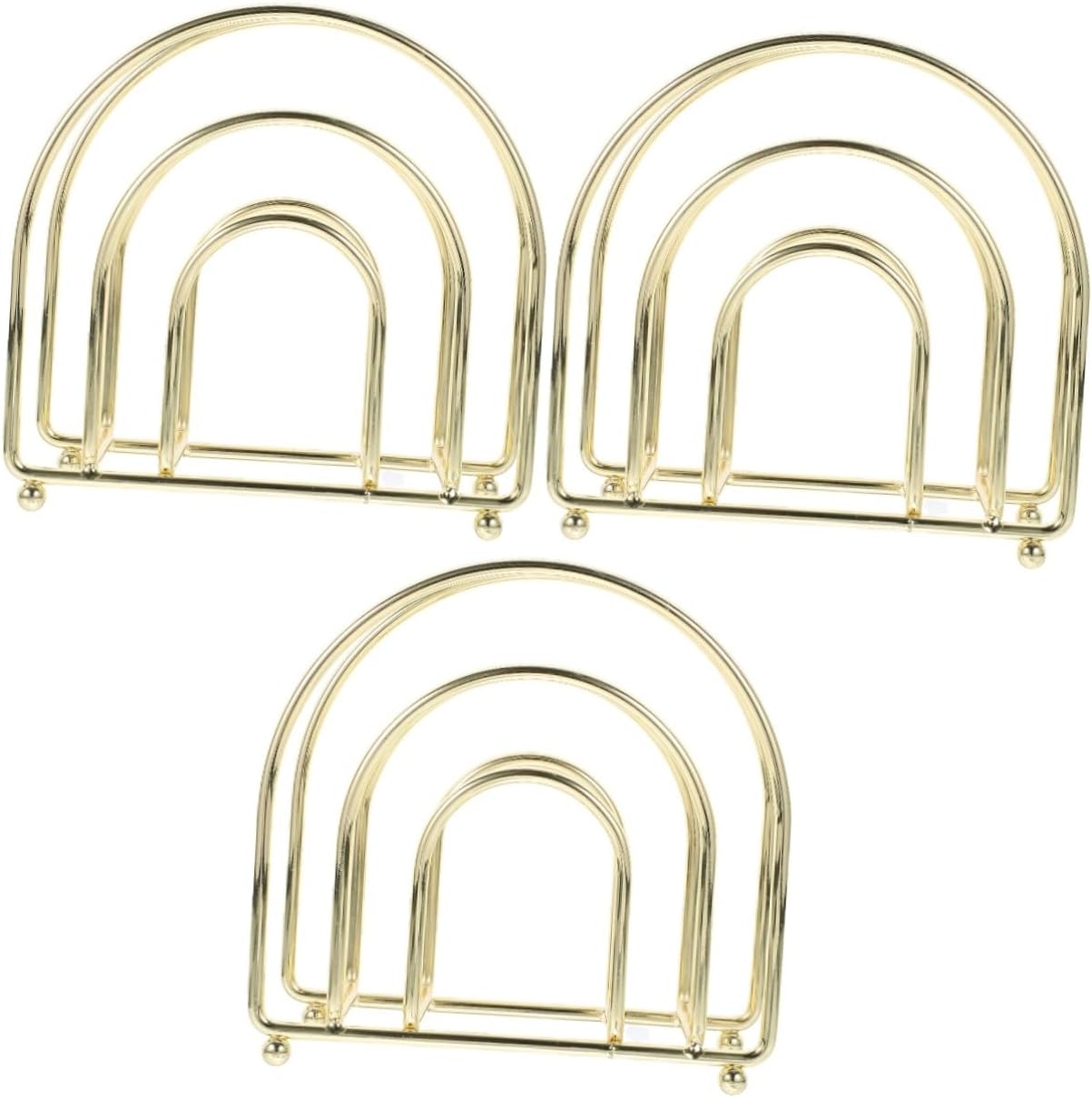 3pcs Freestanding Napkin Holder Leaf Napkin Rack Iron Stand Modern Silver Holder Home Decor