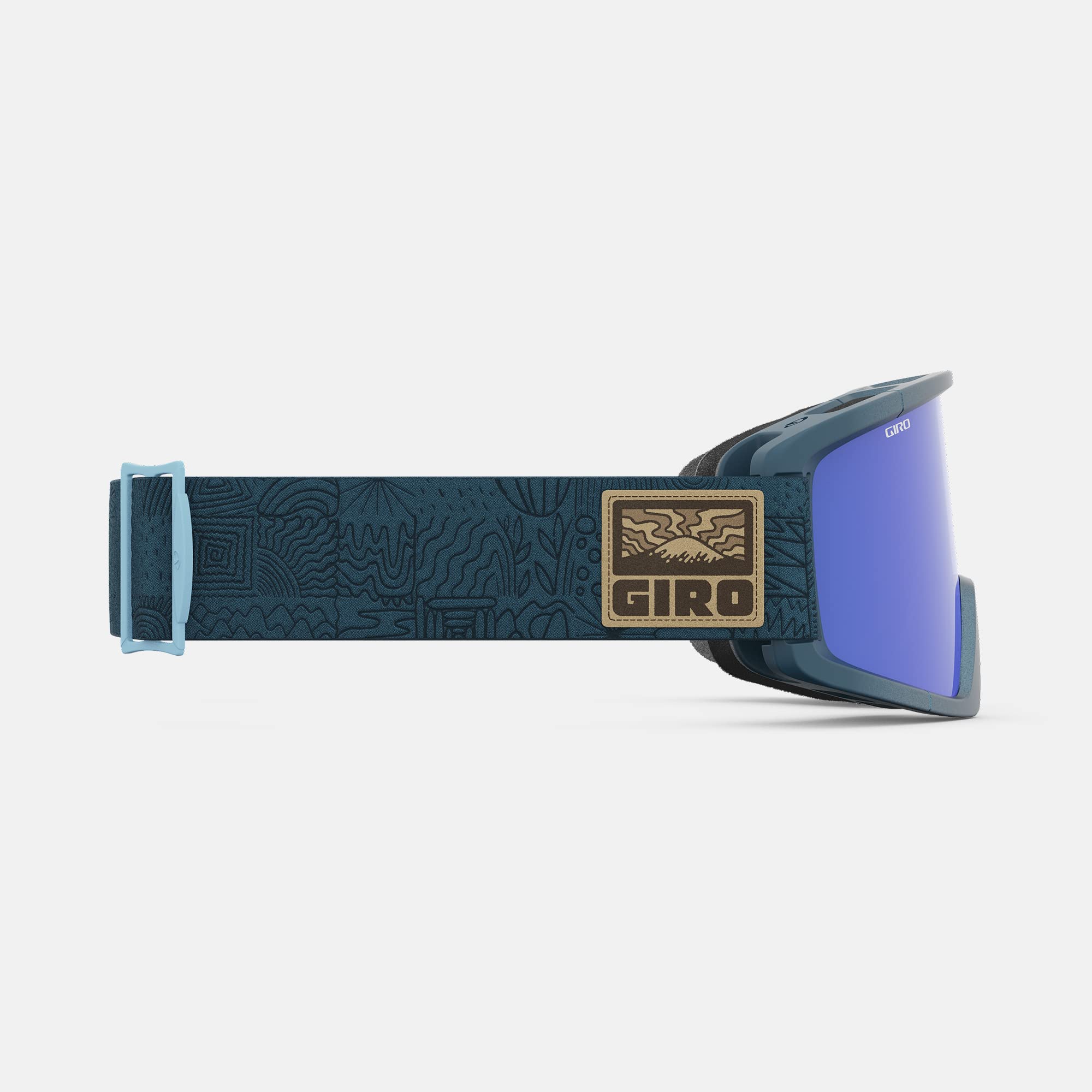 Giro Dylan - Gafas de esquí para mujeres y jóvenes, correa de rejilla de aventura azul Ano Harbor con lentes gris cobalto/amarillo