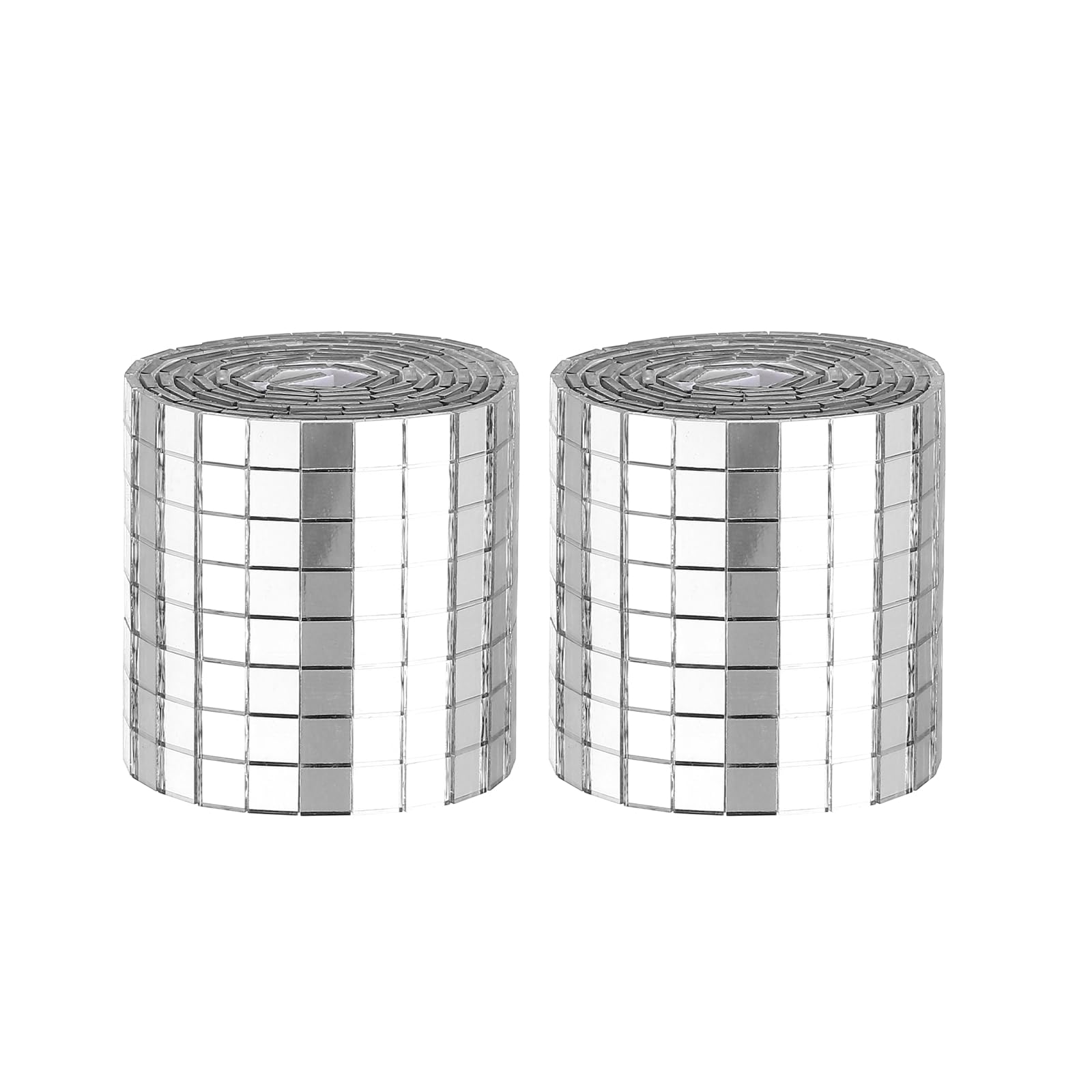 sourcing map 1920 Pcs Mirror Mosaic Tiles 5 x 5 mm Square Glass Self-Adhesive Disco Ball Mirror Tiles Sticker for DIY Craft Decoration Art Collage Card Making, Silver