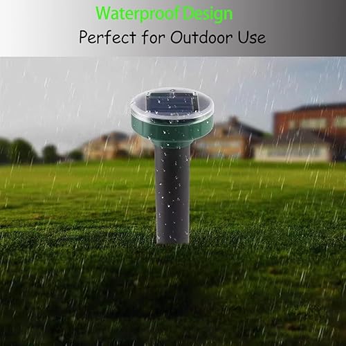 Miniatura 7 de Repelente de topos con energía solar, ultrasónico, paquete de 8 repelentes Gopher Repelente sónico para disuasorio de topos, repelente de topos de