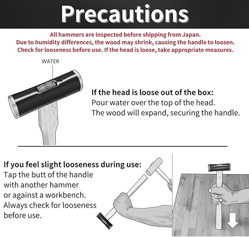 Miniatura 7 de SAKIKIRI - Martillo de carpintero japonés con juego de clavos de 0.996 pulgadas, martillo de carpintería resistente con mango de madera para