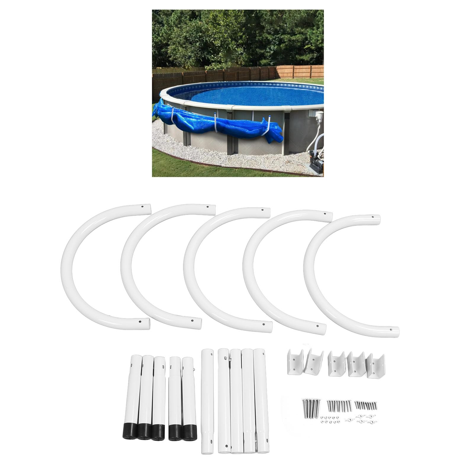 Soporte de cubierta solar para piscina de 5 piezas,soporte para manta solar
