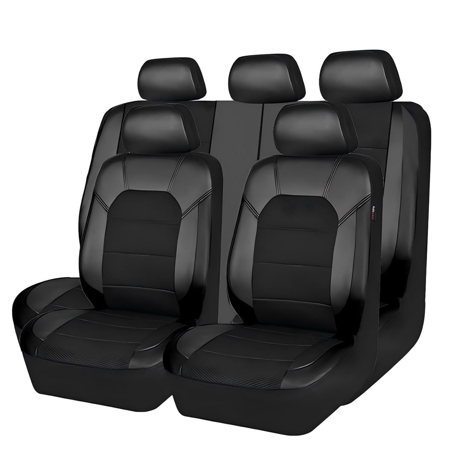Fundas Asientos Coche,para Opel Corsa F 2019-2023 2024 2025 Juego Completo Cuero PU Transpirable Protectores Cubreasientos Delanteros Traseros Airbag,A
