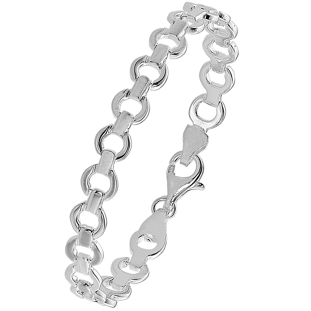 Vinani Glieder Armband massiv mattiert glänzend 19 cm Sterling Silber 925 Italien 2AOB