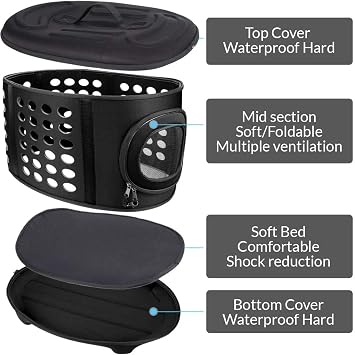 Collapsible Cat Carrier Hard, Travel Pet Carriers Bag for Small Dogs for Car Travel with Ventilation Guinea Pig 2 Small Cats Carrier Cage Dog Crate (Pink)