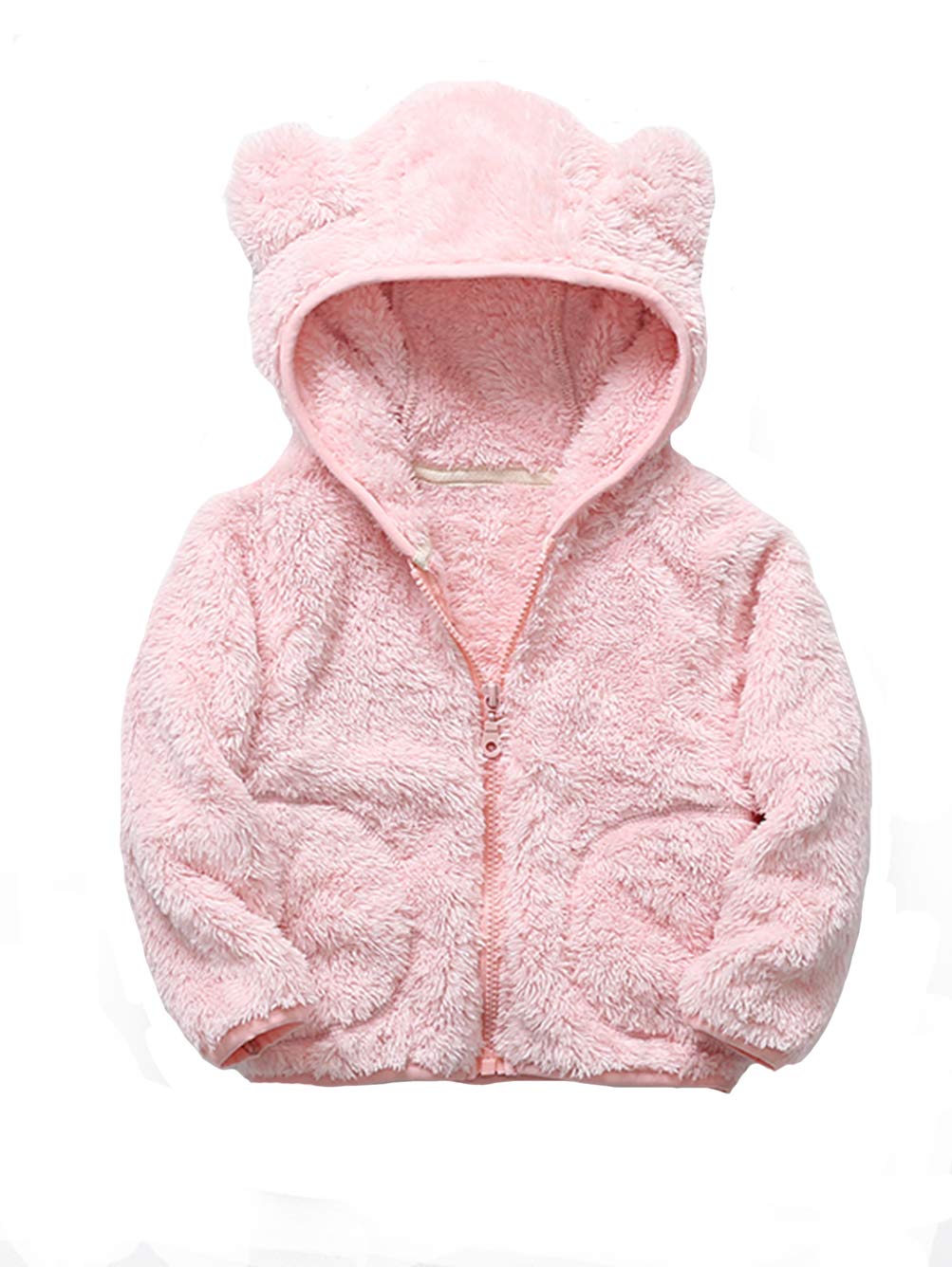 iChunhua Baby Girls Bear Ears Shape Fleece Long Sleeve Jacket Sweatshirt Outwear