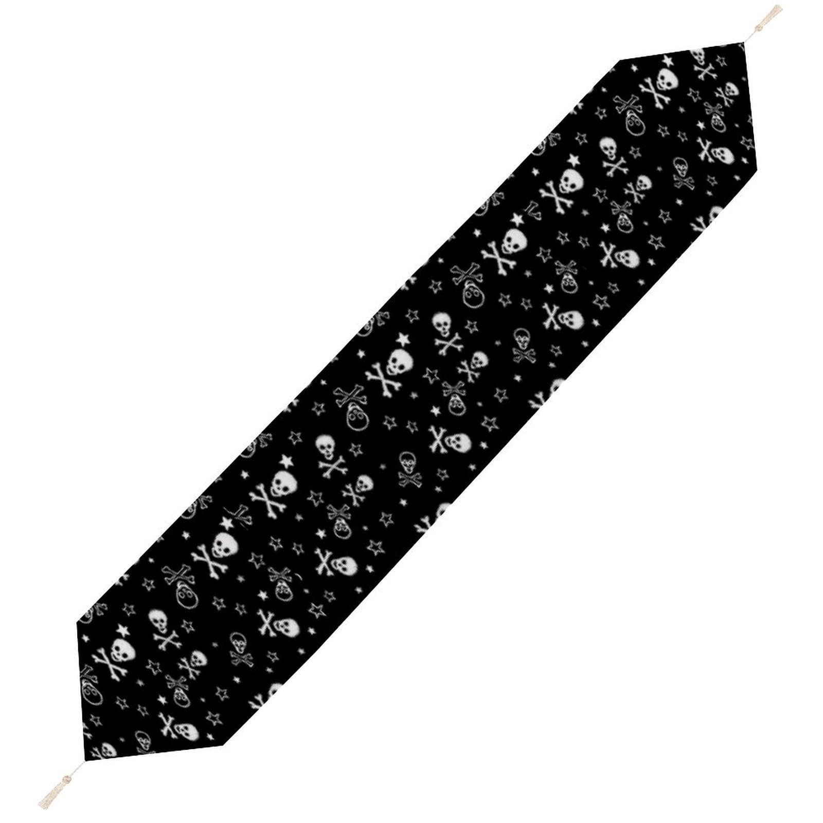 JZemdybill 229*33cm Table Runner with Tassel, Skull And Crossbones Table Runner, Table Decoration for Kitchen, Party, Restaurant