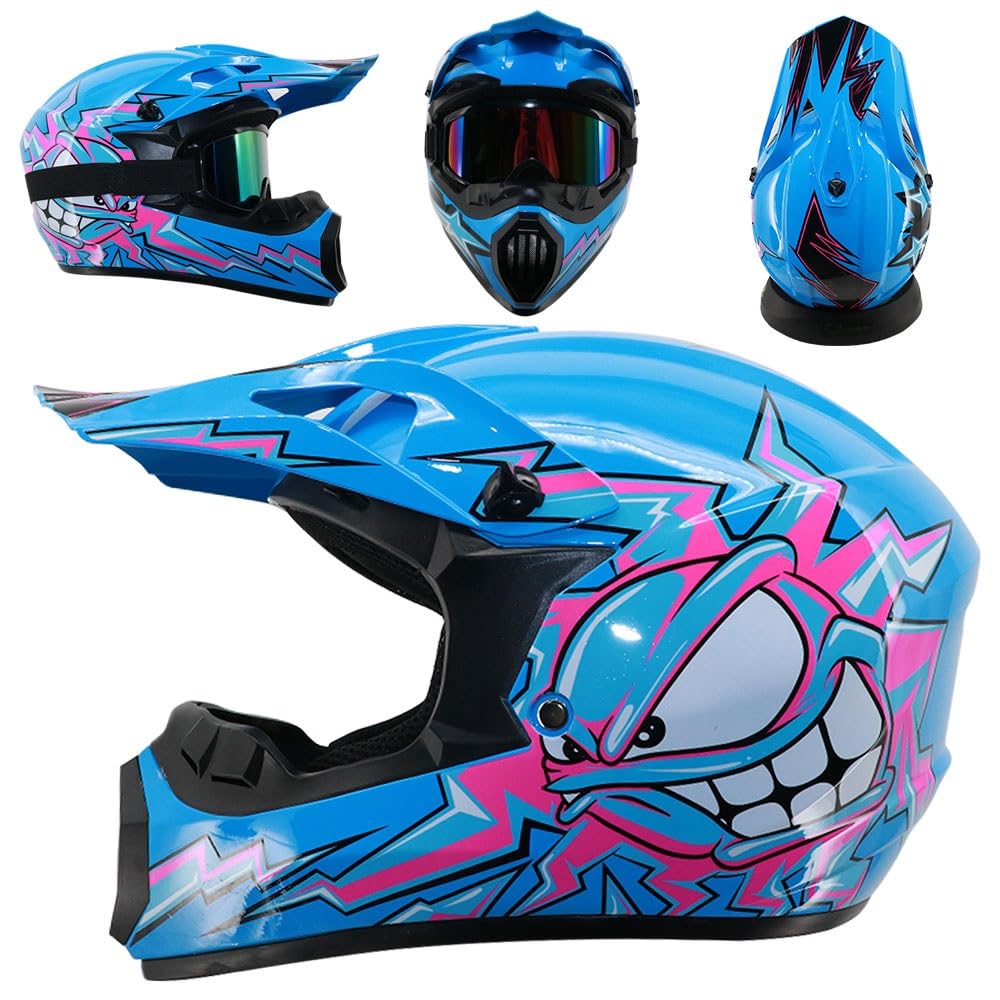 Casco da Moto Fuoristrada Per Bambini, Omologato DOT, Casco da Motocross Per Ragazzi, Casco Per Bici Bmx Mx Atv, Per Ragazzi E Ragazze