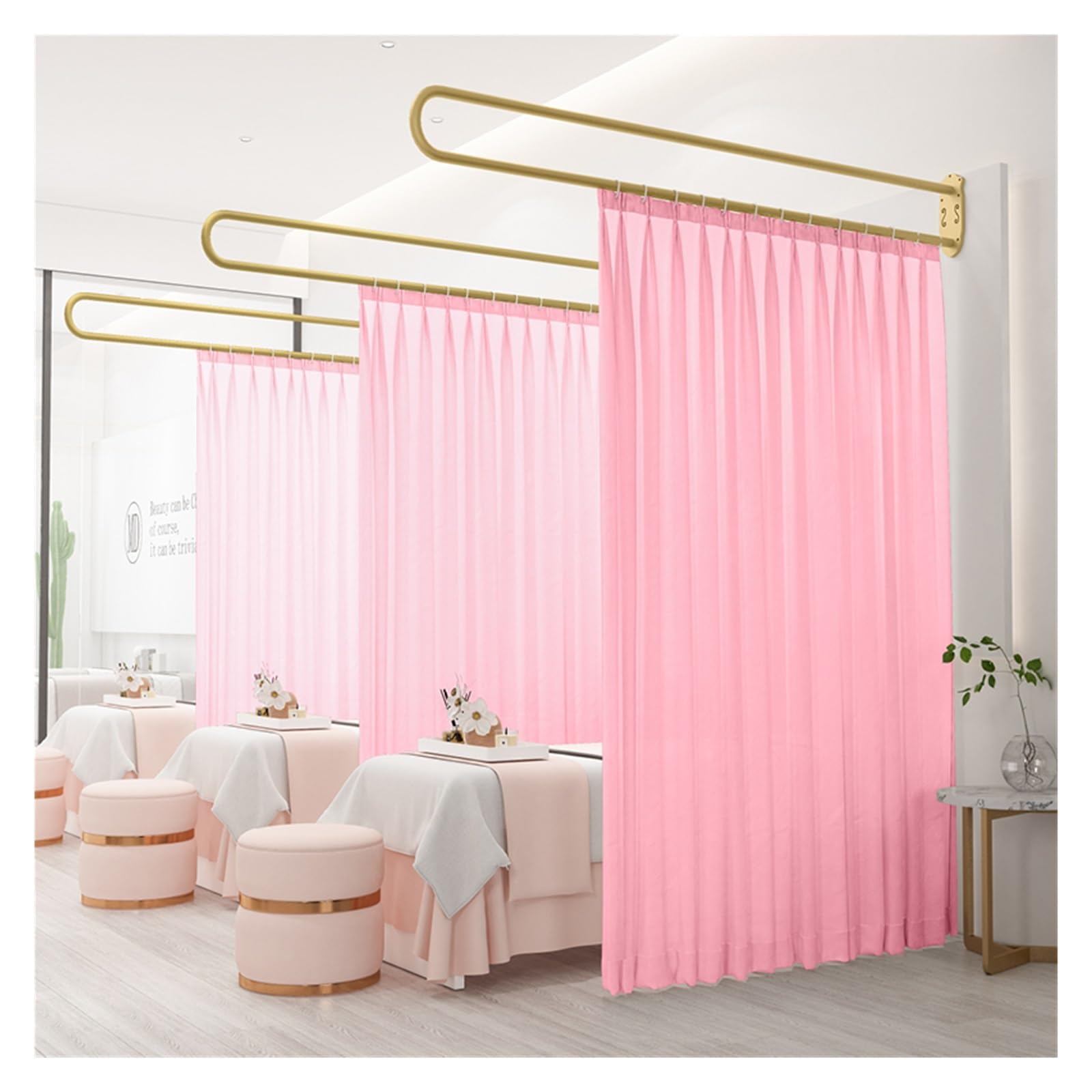 Cortina Divisoria De Privacidad Rosa Para Interior,Divisor De Habitación,
