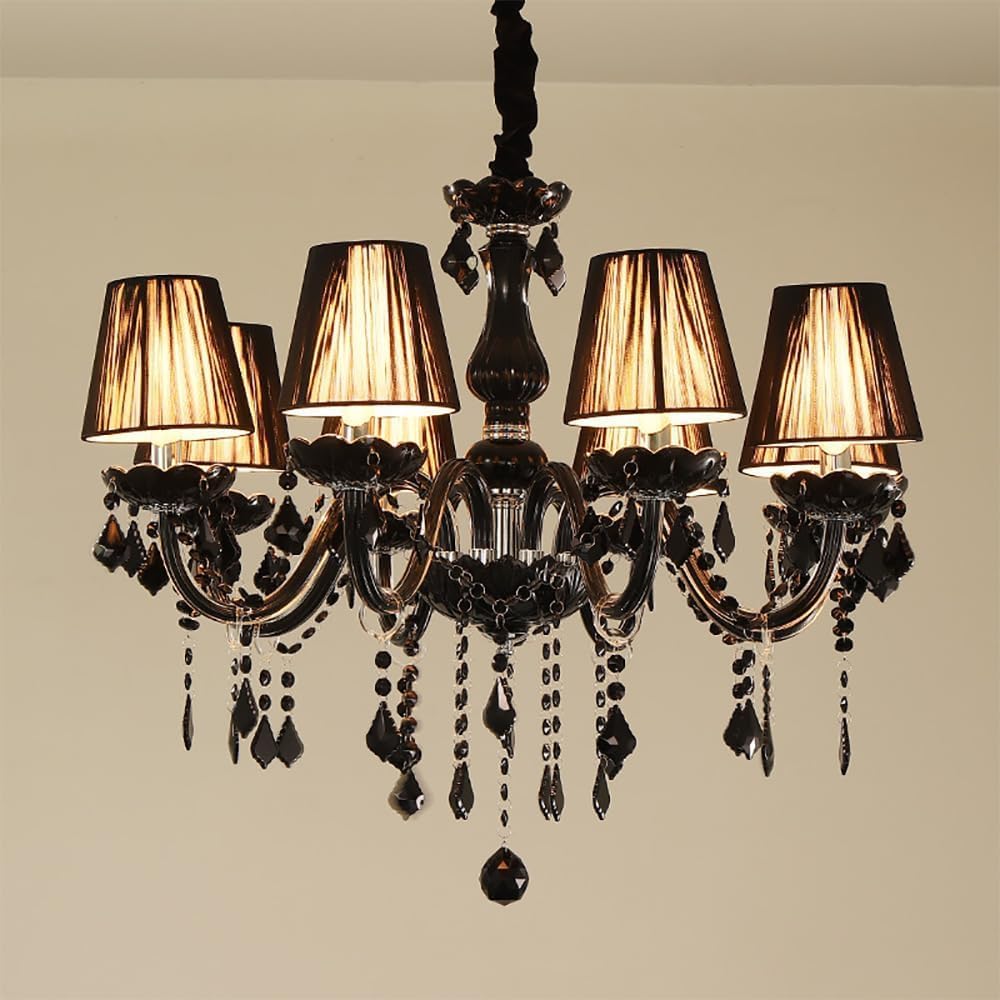 PCXEHUYP European Candle Crystal Pendent Lamp Luxury Living Room Restaurant Villa Hotel Staircase Duplex Building Chandelier (I 18 Lights)