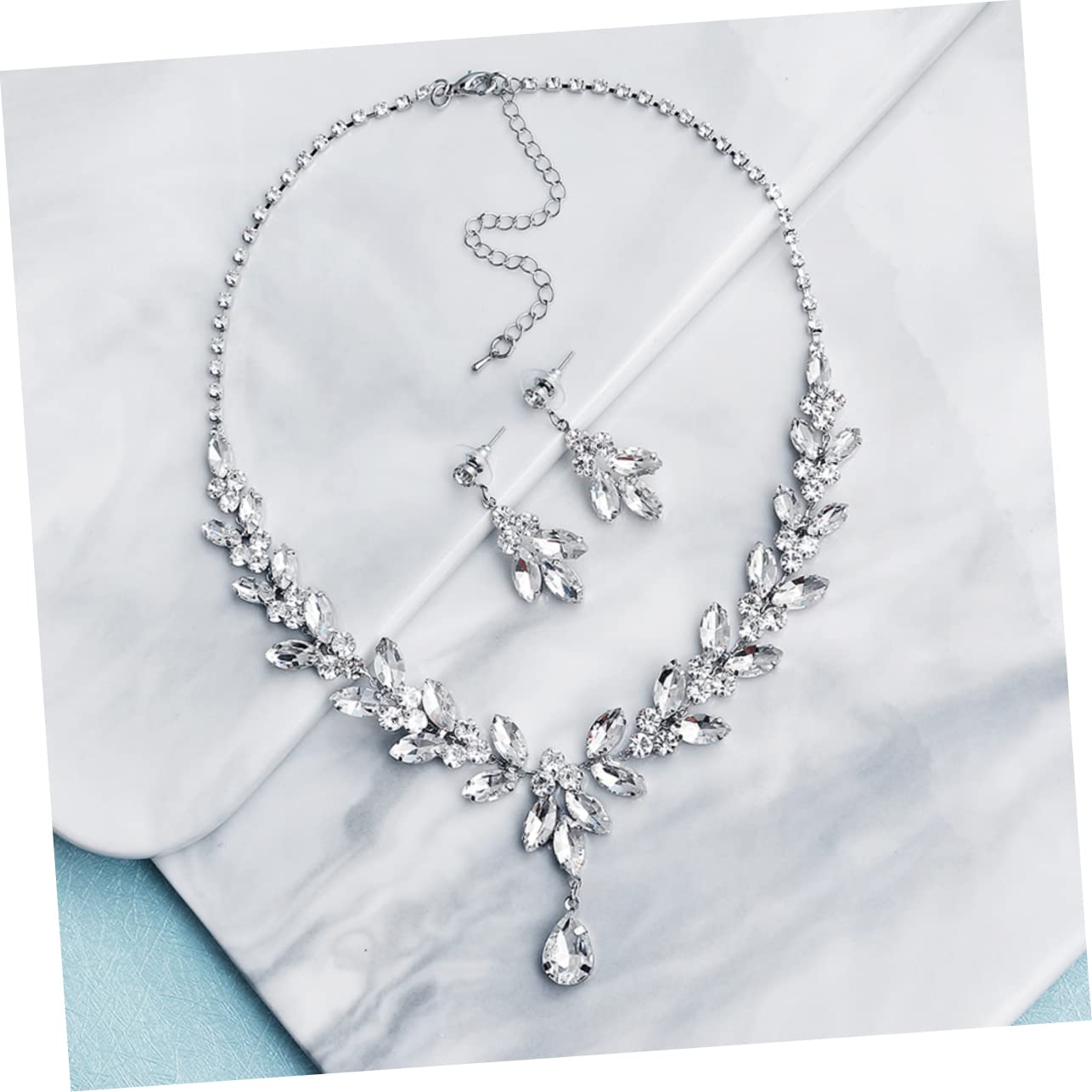 Healeved Collar y Pendientes de Joyería para Novias Conjunto de Accesorios para Novia