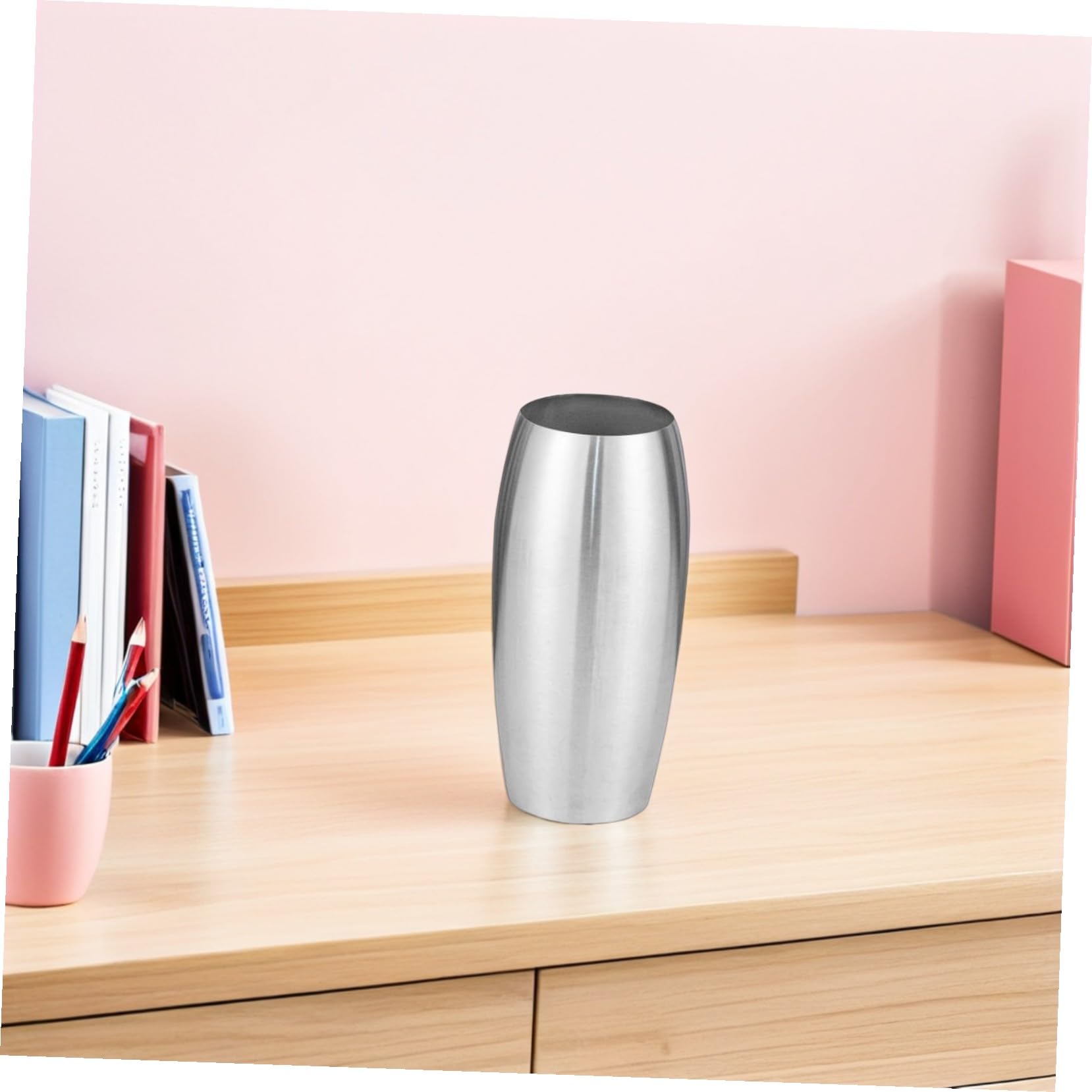Cabilock Silberne Edelstahl Blumenvase Modern Elegant Hoch 30cm Leicht zu Reinigen für Hochzeitstischdeko und Wohnraumdekoration