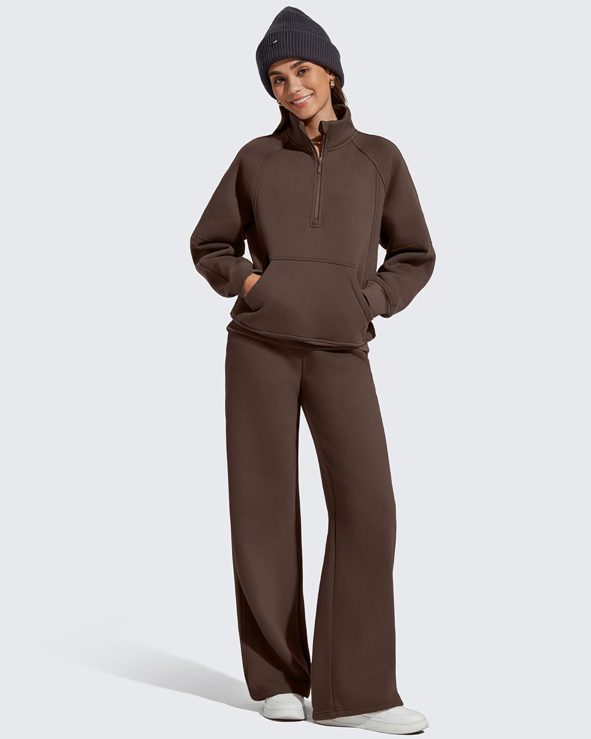 G4Free Flurrylux Women's Mock Neck Sweatshirt Half Zip Hoodie Cotton Fleece Pullover Winter - Image 5