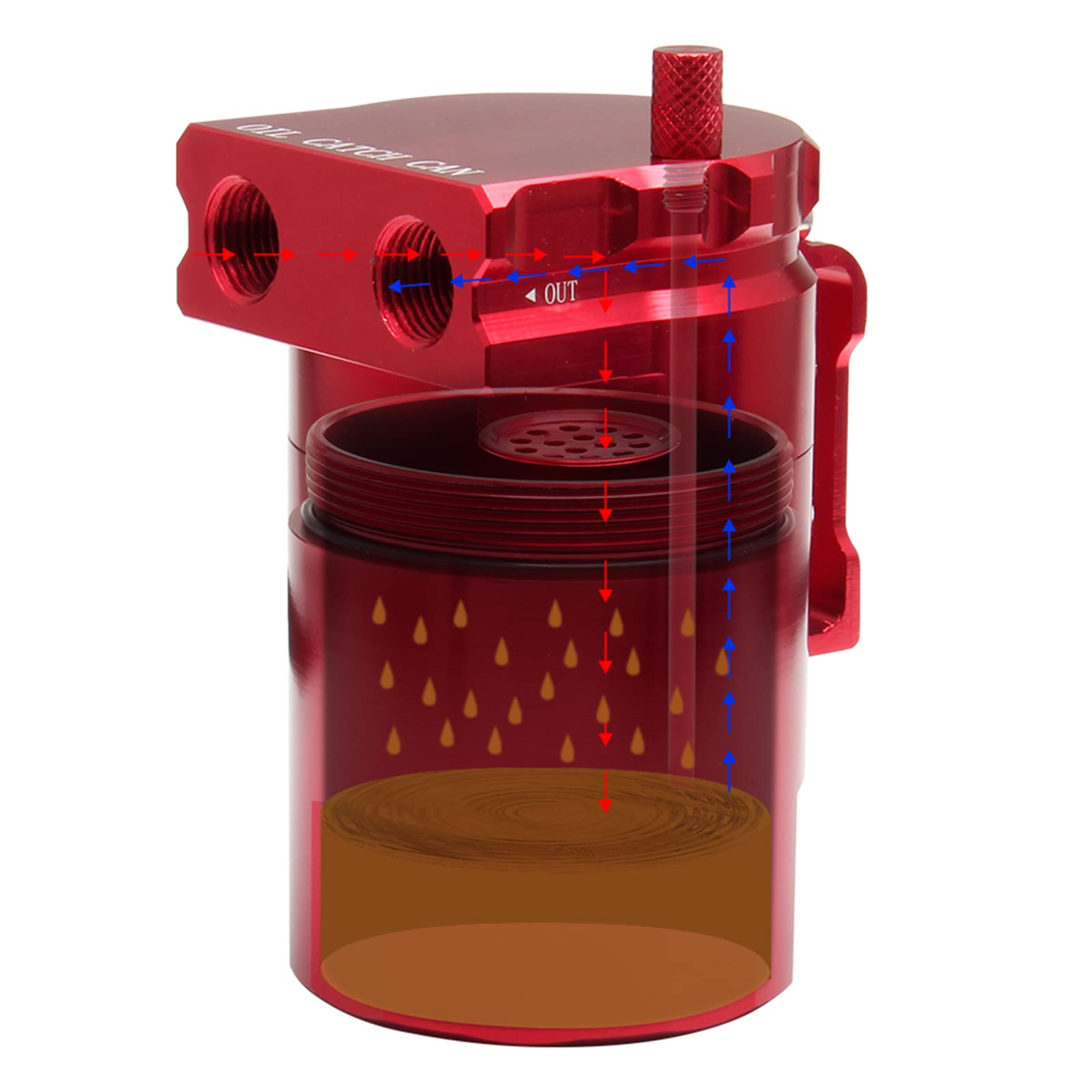 Amazon | VEHSUN オイルキャッチタンク 車 バイク 300ml アルミ製 汎用 