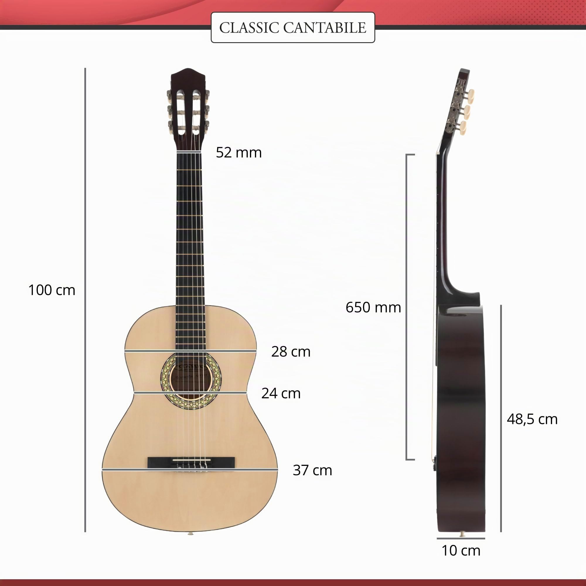 Classic Cantabile Acoustic Series AS-851-L guitarra clasica 4/4 para zurdos