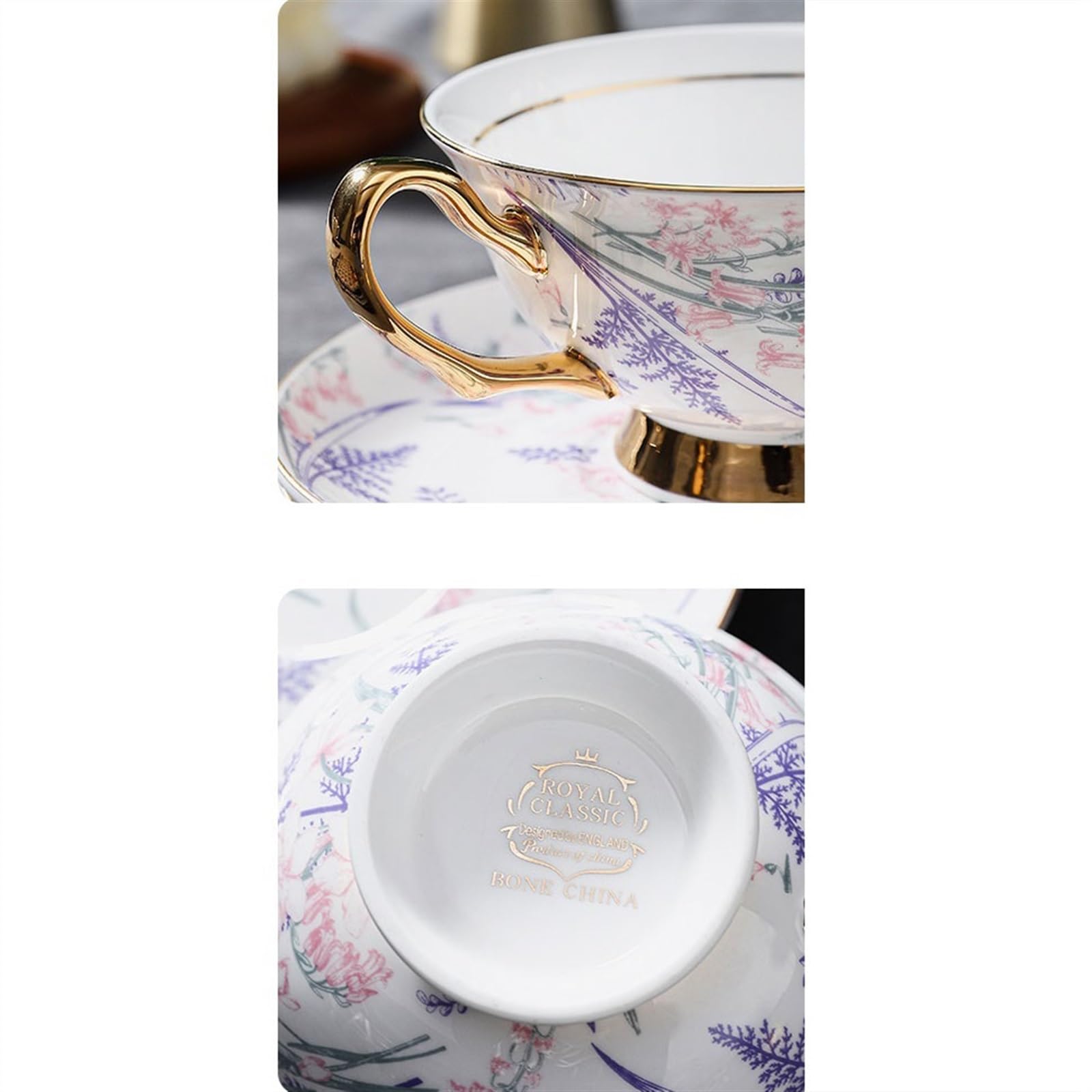 Tasse Tasses Service à thé de l'après-midi anglais, tasses café en céramique, ensemble haute couleur, belles et soucoupes