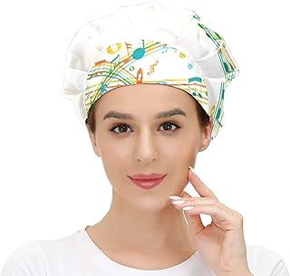 Cappello da donna per capelli lunghi con fascia elastica regolabile da lavoro per uomo Lavoro testa sciarpa 3D stampati cappelli grunge musica spartito chiave personale