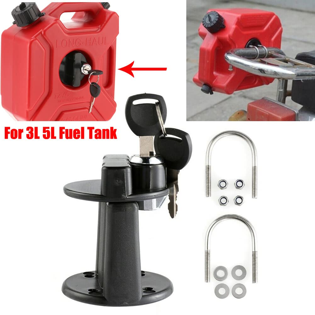 Jerrycan Carburant Tsudoku 5L Noir - Réservoir Essence De Secours Avec Serrure - Pour Voiture Et Moto