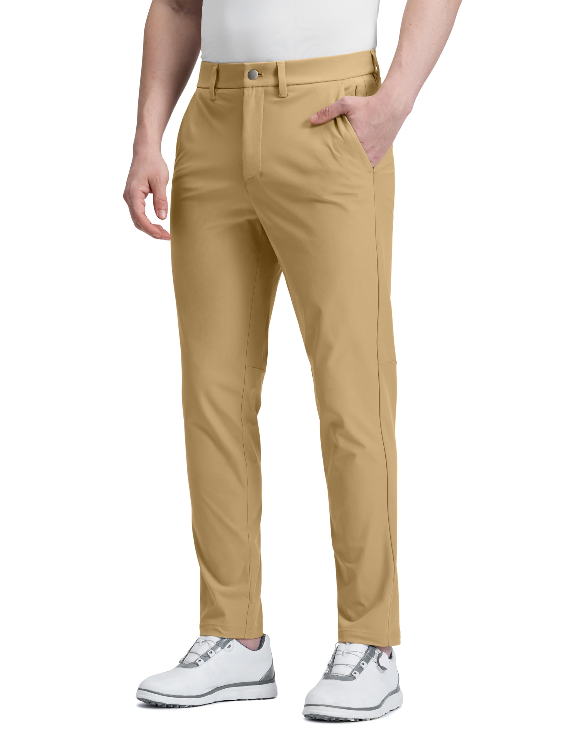 CRZ YOGA Men's All Day Comfy Golf Pants - 28"/30"/32"/34"/36" Quick Dry Lightweight Work Casual Trousers with Pockets