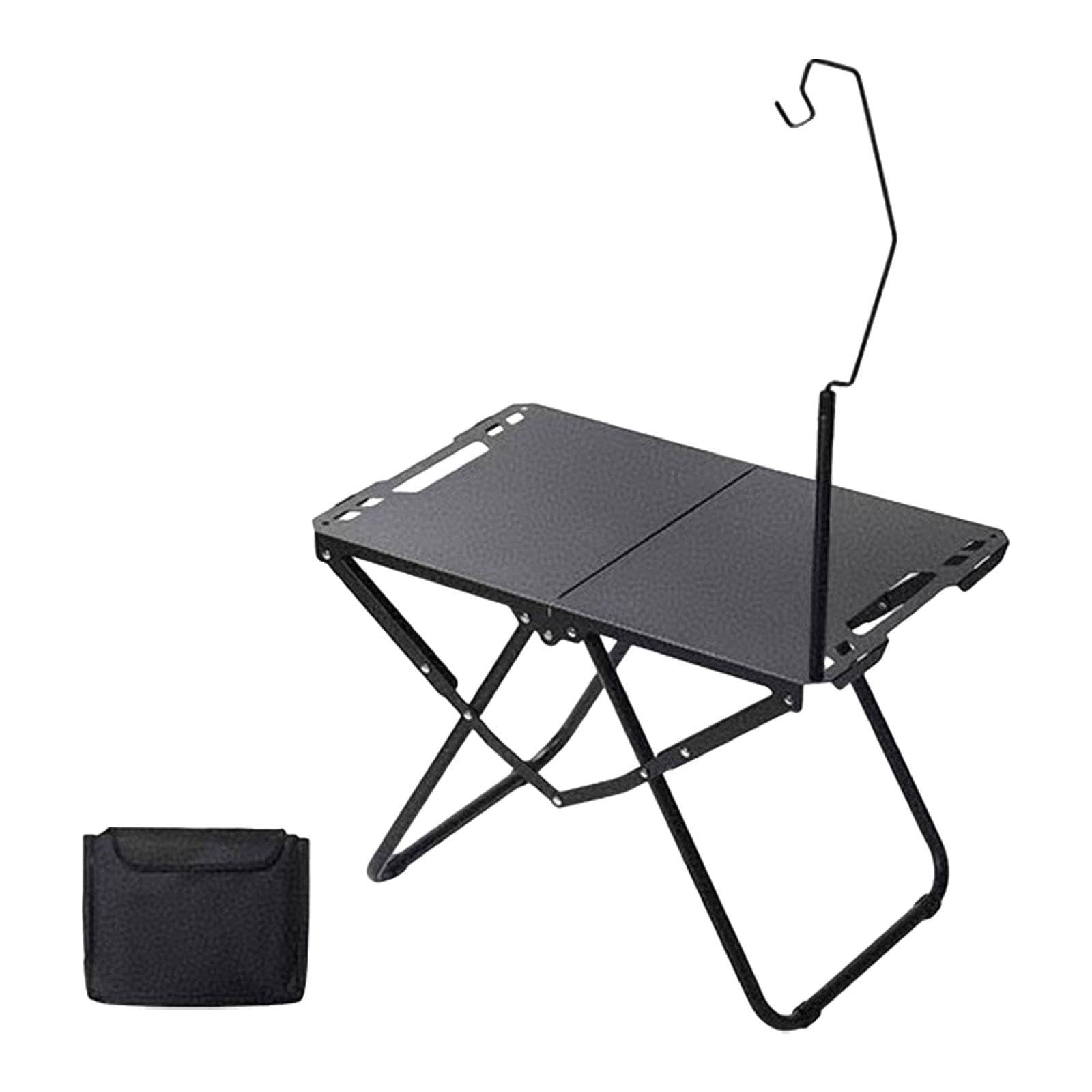 Yiju Foldable Camping Table, Grill Table with Light Holder, Compact Stand, Picnic Desk for Family Reunions BBQ Hiking RV Boat