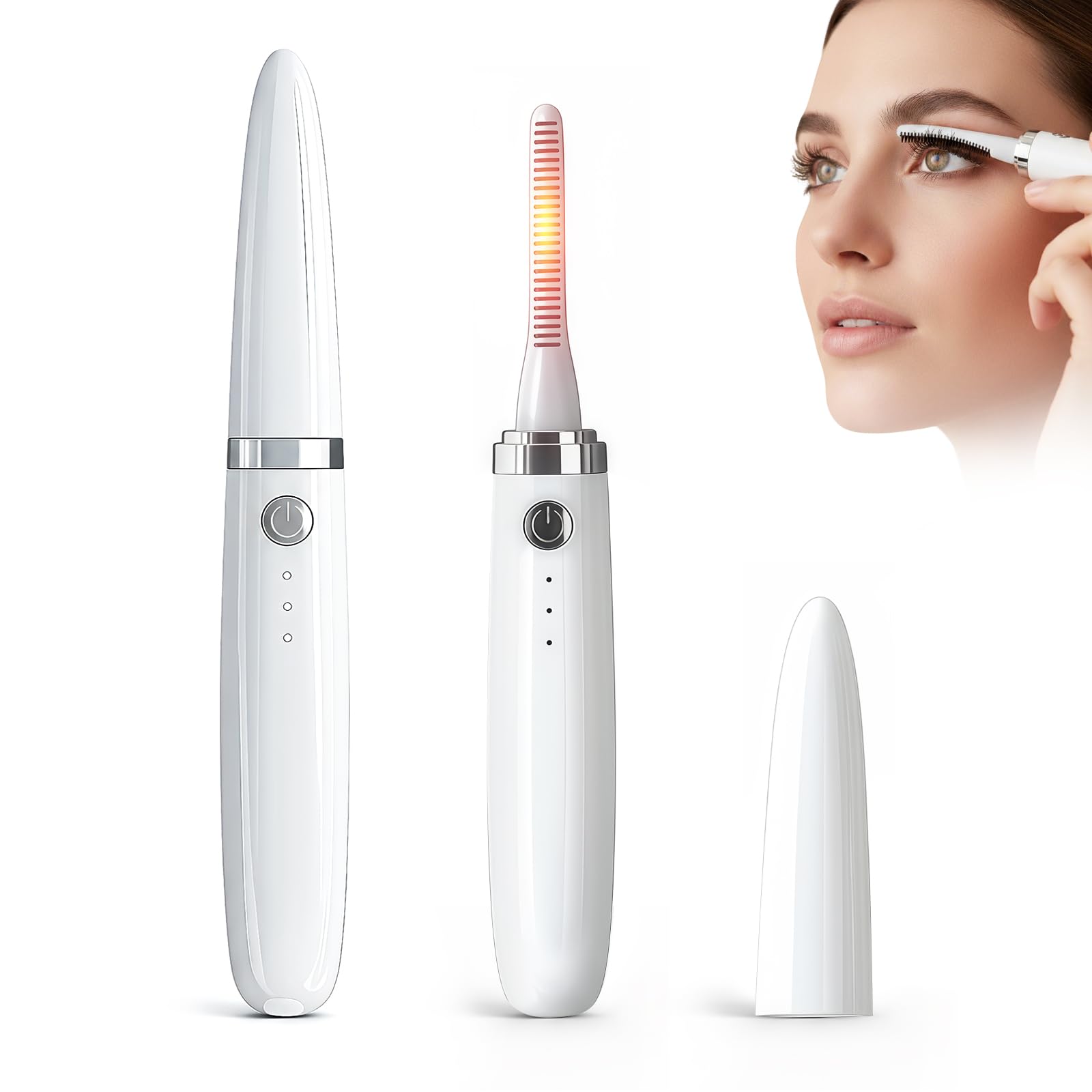 Recourbe-cils chauffant brosse silicone rechargeable appareil cils durable - 8