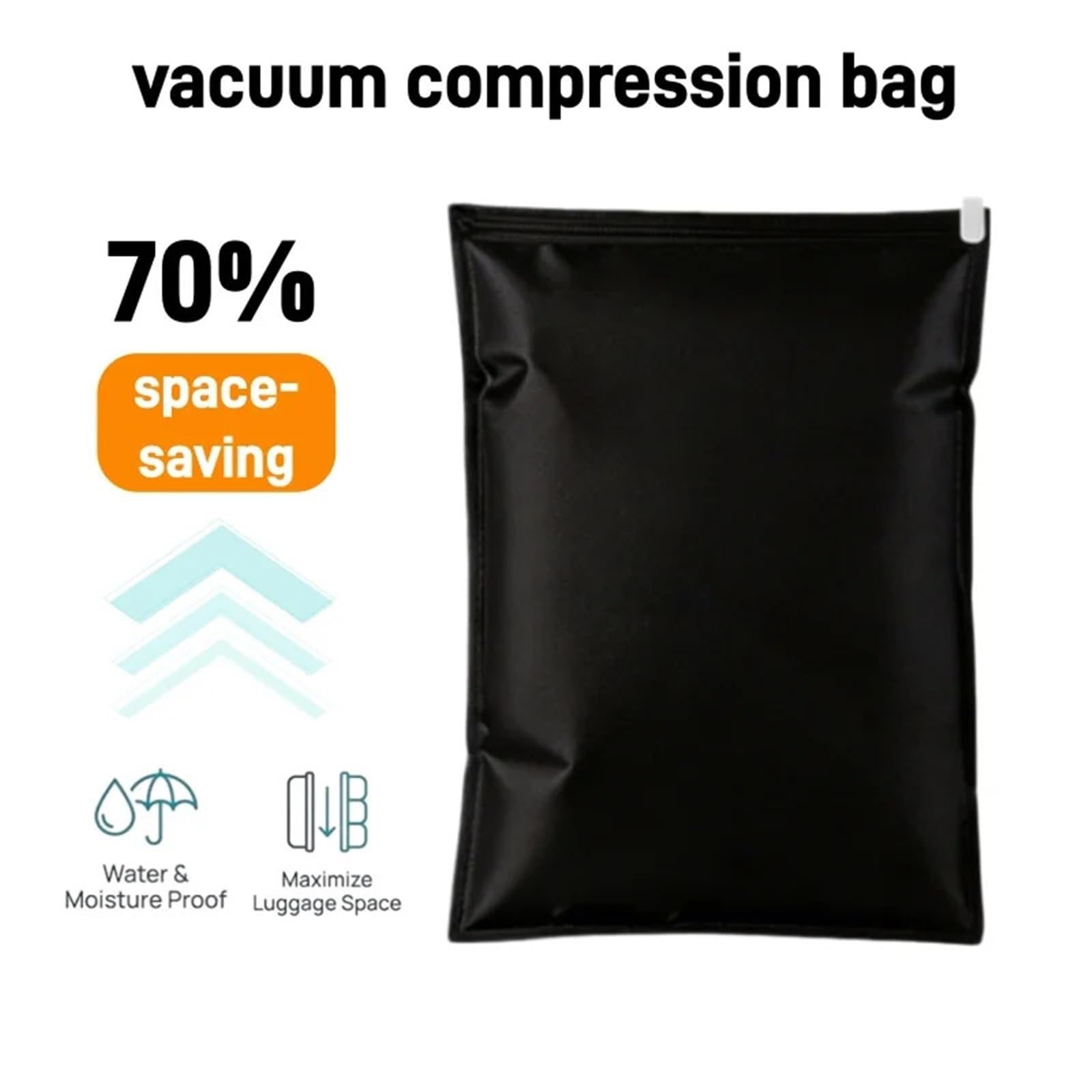 Bolsas Vacio Ropa Bolsa de compresión enrollable portátil | Diseño multiusos sin bomba for equipaje de viaje a casa(5 Pack,50X40 cm)