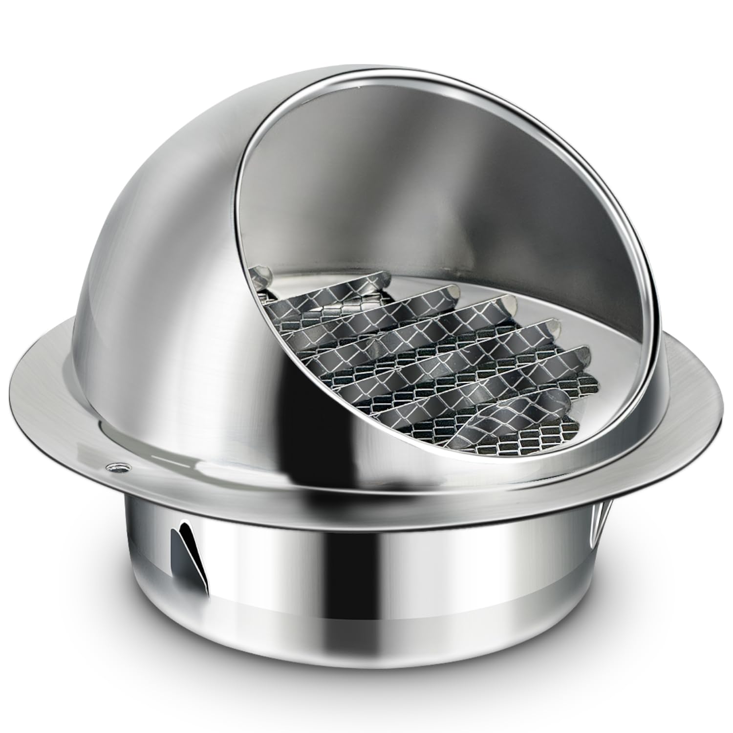 Midcvfrun 4 Inch Wall Vent Cover, Stainless Steel 304 Dryer Vent Cap Outside with Screen Mesh Soffit Exhaust Vent Round Grille for HVAC System Outdoor